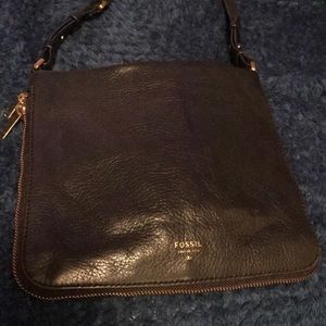 Black leather Fossil purse